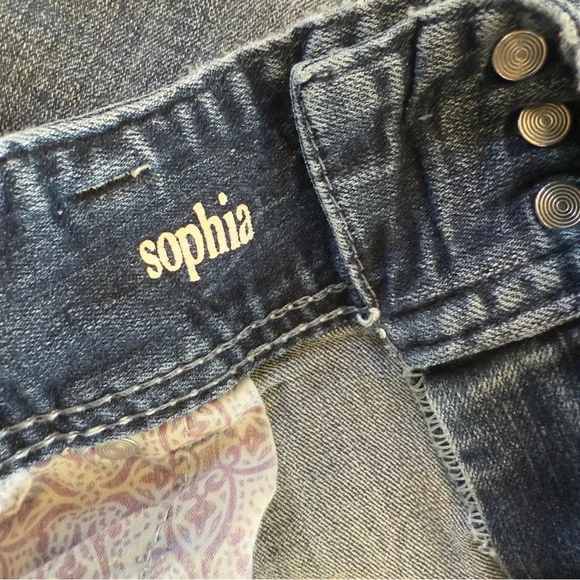 Short & Sexy Series Sophia cuffed embroidered Jean shorts size 14 - Picture 8 of 11